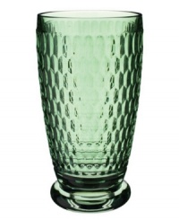 Make all your gatherings sparkle with Boston Colored glassware. A textured, diamond-shaped pattern on lead crystal radiates vintage sophistication. Make all your gatherings sparkle with Boston Colored glassware. A textured, diamond-shaped pattern on lead crystal radiates vintage sophistication.