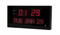 Large Digital Red LED Calendar Clock 11 x 3/4 Day and Date - Use on Table, Desk, Shelf or Wall Mount By Metro Fulfillment House Large Digital Red LED Calendar Clock 11 x 3/4 Day and Date - Use on Table, Desk, Shelf or Wall Mount By Metro Fulfillment House