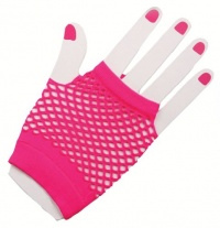 Neon Pink Fishnet Fingerless Wrist Gloves Neon Pink Fishnet Fingerless Wrist Gloves