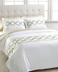 Come full circle. A touch of golden glimmer gives this Circles duvet cover set an enchanting allure, featuring a beautiful circular design on a pristine white ground all in pure cotton sateen for a soothing finish. Come full circle. A touch of golden glimmer gives this Circles duvet cover set an enchanting allure, featuring a beautiful circular design on a pristine white ground all in pure cotton sateen for a soothing finish.