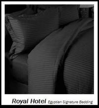 Royal Hotel's Striped Black 600-Thread-Count 3pc Queen Duvet-Cover 100-Percent Egyptian Cotton, Sateen Striped Royal Hotel's Striped Black 600-Thread-Count 3pc Queen Duvet-Cover 100-Percent Egyptian Cotton, Sateen Striped