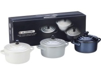 Le Creuset Stoneware Petite Round Casserole Gift Set; Red, White, Blue Le Creuset Stoneware Petite Round Casserole Gift Set; Red, White, Blue