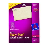 Avery Easy Peel Clear Return Address Labels for Laser Printers, 0.5 x1.75 Inches, Pack of 800 (15667) Avery Easy Peel Clear Return Address Labels for Laser Printers, 0.5 x1.75 Inches, Pack of 800 (15667)
