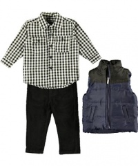 Kenneth Cole Baby-boys Infant Puffy Vest with Shirt and Jean, Navy, 24 Months Kenneth Cole Baby-boys Infant Puffy Vest with Shirt and Jean, Navy, 24 Months