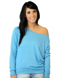 Alternative Women's Slouchy Pullover,  True Turquoise, Medium