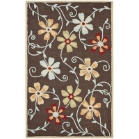 Safavieh Blossom Collection BLM784A Handmade Brown and Multi Hand Spun Wool Area Rug, 8-Feet by 10-Feet Safavieh Blossom Collection BLM784A Handmade Brown and Multi Hand Spun Wool Area Rug, 8-Feet by 10-Feet
