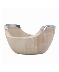 A smooth, minimalist shape highlights the beauty of solid ash in this Torq Metal and White Woods salad bowl. With polished aluminum handles. From the Dansk serveware collection. (Clearance) A smooth, minimalist shape highlights the beauty of solid ash in this Torq Metal and White Woods salad bowl. With polished aluminum handles. From the Dansk serveware collection. (Clearance)
