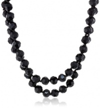 Carolee Jet Basics Jet Faceted Bead 72 Endless Jet Bead Rope Necklace