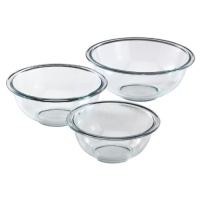 Pyrex Prepware 3-Piece Mixing Bowl Set, Clear Pyrex Prepware 3-Piece Mixing Bowl Set, Clear