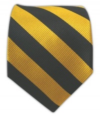 100% Silk Woven Black and Gold Striped Tie 100% Silk Woven Black and Gold Striped Tie