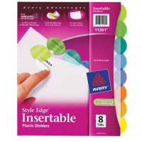 Avery Style Edge Insertable Plastic Dividers, 8-Tab Set (11201) Avery Style Edge Insertable Plastic Dividers, 8-Tab Set (11201)
