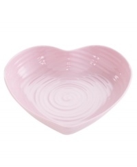 Celebrated chef and writer Sophie Conran introduces dinnerware designed for every step of the meal, from oven to table. A ribbed texture gives this sweet Portmeirion heart plate the charm of traditional hand-thrown pottery. Celebrated chef and writer Sophie Conran introduces dinnerware designed for every step of the meal, from oven to table. A ribbed texture gives this sweet Portmeirion heart plate the charm of traditional hand-thrown pottery.