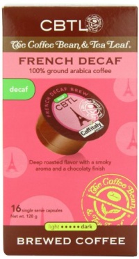 CBTL French Decaf Brew Coffee Capsules By The Coffee Bean & Tea Leaf, 16-Count Box CBTL French Decaf Brew Coffee Capsules By The Coffee Bean & Tea Leaf, 16-Count Box