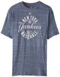 MLB Majestic New York Yankees The Big Time Fashion Tri-Blend T-Shirt - Navy Blue