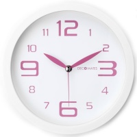DecoMates Non-Ticking Silent Wall Clock, Fresh Mint, Pink Peppermint DecoMates Non-Ticking Silent Wall Clock, Fresh Mint, Pink Peppermint