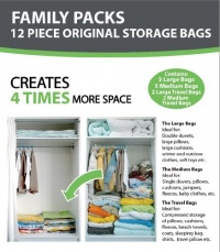 12 PACKS - B&E Home Essential Vacuum Storage Bags (3 Large/ 5 Medium/ 2 Large Travel Bags/ 2 Medium Travel Bags) - Set of 12 12 PACKS - B&E Home Essential Vacuum Storage Bags (3 Large/ 5 Medium/ 2 Large Travel Bags/ 2 Medium Travel Bags) - Set of 12