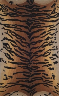 Liora Manne Seville Tiger Hand Tufted Rug, 8-Feet Round, Brown Liora Manne Seville Tiger Hand Tufted Rug, 8-Feet Round, Brown