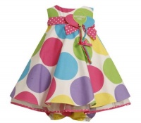 Bonnie Baby Girls Infant Multi Dot Birthday Dress, Multi, 12 Months Bonnie Baby Girls Infant Multi Dot Birthday Dress, Multi, 12 Months