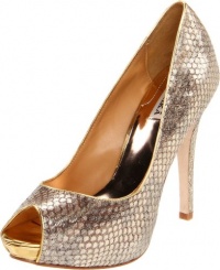 Badgley Mischka Women's Willoe Peep-Toe Pump, Gold Snake, 8.5 M US Badgley Mischka Women's Willoe Peep-Toe Pump, Gold Snake, 8.5 M US