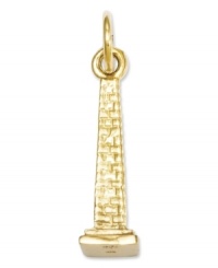 A charm to commemorate the first U.S. president, General George Washington. This monument charm features the iconic shape of an obelisk, and is crafted in 14k gold. Chain not included. Approximate length: 9/10 inch. Approximate width: 2/10 inch. A charm to commemorate the first U.S. president, General George Washington. This monument charm features the iconic shape of an obelisk, and is crafted in 14k gold. Chain not included. Approximate length: 9/10 inch. Approximate width: 2/10 inch.