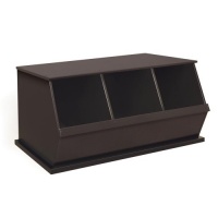 Badger Basket Three Bin Storage Cubby, Espresso Badger Basket Three Bin Storage Cubby, Espresso