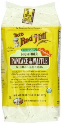 Bob's Red Mill Organic High Fiber Pancake & Waffle, Whole Grain Mix, 26-Ounce Bags (Pack of 4)