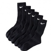 Nike Mens Moisture Wicking Crew Socks - 6 Pack/Black Nike Mens Moisture Wicking Crew Socks - 6 Pack/Black