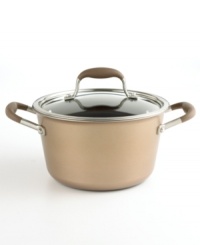 With a unique tapered design and brilliant bronze-hued style, Anolon's hard-anodized stock pot is outfitted for prime performance and beautiful stovetop presence. Along with an exclusive nonstick coating, it creates the perfect environment for cooks of all skill levels. Limited lifetime warranty. With a unique tapered design and brilliant bronze-hued style, Anolon's hard-anodized stock pot is outfitted for prime performance and beautiful stovetop presence. Along with an exclusive nonstick coating, it creates the perfect environment for cooks of all skill levels. Limited lifetime warranty.