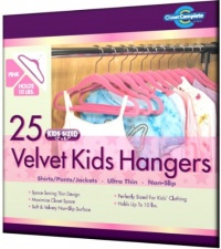 Closet Complete Kid Size Ultra Thin No Slip Velvet Hangers, Pink, Set of 25 Closet Complete Kid Size Ultra Thin No Slip Velvet Hangers, Pink, Set of 25