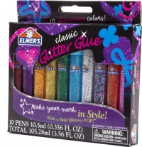 Elmer's 3D Washable Glitter Pens, Classic Rainbow and Glitter Colors, Pack of 10 Pens (E199) Elmer's 3D Washable Glitter Pens, Classic Rainbow and Glitter Colors, Pack of 10 Pens (E199)
