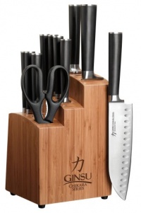 Ginsu 7112 Chikara 12-Piece Stainless Steel Cutlery Set with Bamboo Block Ginsu 7112 Chikara 12-Piece Stainless Steel Cutlery Set with Bamboo Block