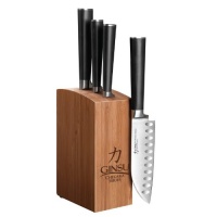 Ginsu Chikara Series 5-Piece Japanese 420J2 Stainless Steel Prep Set with Bamboo Block 7126 Ginsu Chikara Series 5-Piece Japanese 420J2 Stainless Steel Prep Set with Bamboo Block 7126