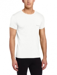 Emporio Armani Men's Contrast Color Crew Neck, White, Medium