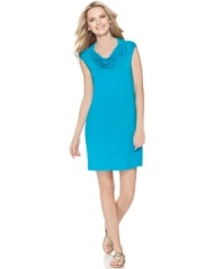 Spense's petite cowlneck dress features a chic look with an easy fit. It's perfect for pairing with flats or wedges on sunny days! (Clearance) Spense's petite cowlneck dress features a chic look with an easy fit. It's perfect for pairing with flats or wedges on sunny days! (Clearance)