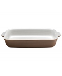 Enrich just-baked entrees with the warm earthiness of Truffle dinnerware. Dishes, like this large baker, coordinate with Denby's much-loved collection, featuring a matte cocoa surface and glazed white interior. Enrich just-baked entrees with the warm earthiness of Truffle dinnerware. Dishes, like this large baker, coordinate with Denby's much-loved collection, featuring a matte cocoa surface and glazed white interior.