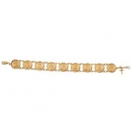 CleverEve Luxury Series 14K Yellow Gold 9.50 grams Polished Traditional Saints Bracelet/ Chain 7.5