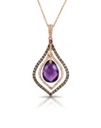 Effy Jewlery 14K Rose Gold Amethyst and Diamond Pendant, 6.66 TCW