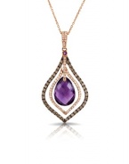 Effy Jewlery 14K Rose Gold Amethyst and Diamond Pendant, 6.66 TCW