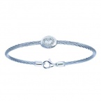Gabriel 0.08 Carat Diamond Heart Stainless Steel Cable and Sterling Silver Bracelet