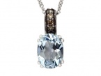 Effy Collection 14k White Gold Diamond And Aquamarine Pendant