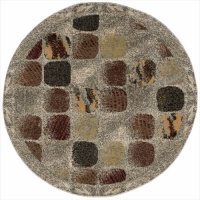 Nourison Modesto MDS01 Round Rug, 5.3-Feet, Beige