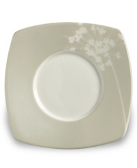 A modern blossom brings an air of tranquility to this chic tea saucer from Mikasa. In gleaming white and soft mica for a clean, minimalist feel. A modern blossom brings an air of tranquility to this chic tea saucer from Mikasa. In gleaming white and soft mica for a clean, minimalist feel.