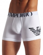 Emporio Armani Men's Eagle Boxer Brief, White, Large
