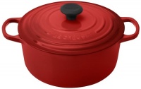 Le Creuset Signature Enameled Cast-Iron 5-1/2-Quart Round French Oven, Cherry Le Creuset Signature Enameled Cast-Iron 5-1/2-Quart Round French Oven, Cherry