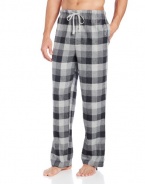 Kenneth Cole New York Men's Checkered Flannel Lounge Pants, Tri Plaid, Large