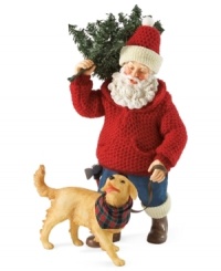 My buddy & me! Santa takes his best pal with him to search for the perfect Christmas tree. All dressed in a festive red sweater and matching hat, Santa looks cool and casual in denim jeans and brown boots. My buddy & me! Santa takes his best pal with him to search for the perfect Christmas tree. All dressed in a festive red sweater and matching hat, Santa looks cool and casual in denim jeans and brown boots.