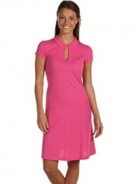 Lacoste Women's Short Sleeve Pique Dress Rose Pink, Size 6- EF1704 Lacoste Women's Short Sleeve Pique Dress Rose Pink, Size 6- EF1704