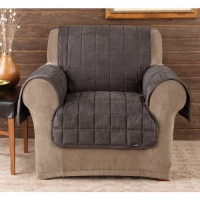 Sure Fit Quilted Velvet Deluxe Chair Pet Throw, Mini Check Black/Brown Sure Fit Quilted Velvet Deluxe Chair Pet Throw, Mini Check Black/Brown