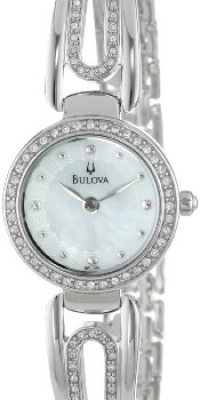 Bulova Women's 96L126 Crystal Bangle Mother of Pearl Dial Watch Bulova Women's 96L126 Crystal Bangle Mother of Pearl Dial Watch