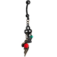 Handcrafted Holiday Noir Angelic Key Belly Ring MADE WITH SWAROVSKI ELEMENTS Handcrafted Holiday Noir Angelic Key Belly Ring MADE WITH SWAROVSKI ELEMENTS